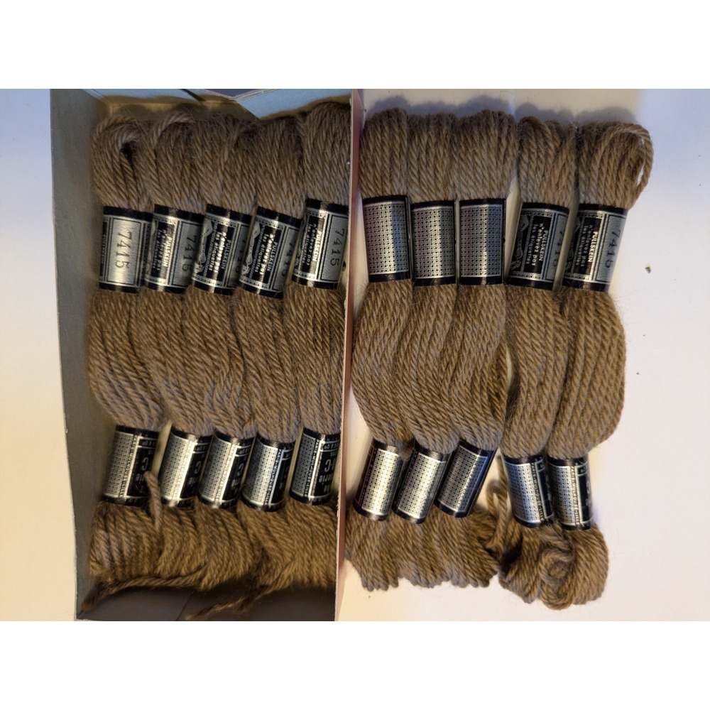 10 Skeins Laine Tapisserie DMC 100% Wool 8 Meters ea #7415 Dark Beige Brown